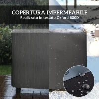 Outsunny Portalegna da Interno ed Esterno in Metallo con Telo Porta Legna e Copertura, 120x36x99 cm, Nero(m-4)