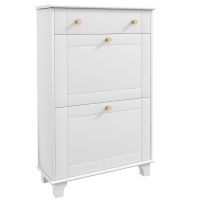 HOMCOM Meuble chaussure entrée étroit avec tiroirs à portes abattants et étagère réglable, 60 x 23,5 x 98,5 cm, blanc