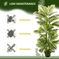 HOMCOM Artificial Plant Tropical Palm in Pot, Fake Plants for Home Indoor Outdoor Decor, 15x15x140cm(m-5)