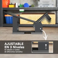 HOMCOM Soporte para Rueda Delantera de Motocicleta Carga 816,5 kg Robusta con Altura Ajustable para Ruedas Ø38,1-53,34 cm Negro(m-5)