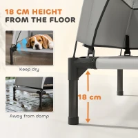 PawHut Portable Elevated Dog Bed with Removable Canopy, Cooling Raised Pet Cot for Small Medium Dogs, 76 x 61 x 60 cm(m-5)