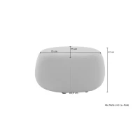 Hocker 800 012, Polsterhocker, Teddy-Stoff, 77 x 77 x 44 cm (BxTxH), Dunkelgrau(m-2)