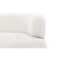 Sofa 800014, 2-Sitzer, runde Ecken, Holzfüße Eiche, 2er Couch, 86 x 73 x 160 cm (BxTxH), weiß(m-7)