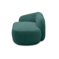 Recamiere 700013, Liege, oval, Füße mit Filzgleitern, Sofa, 183 x 105 x 75 (BxTxH), petrol(m-10)