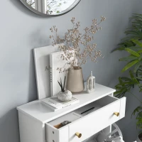 HOMCOM Meuble chaussure entrée étroit avec tiroirs à portes abattants et étagère réglable, 60 x 23,5 x 98,5 cm, blanc(m-8)