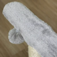 PawHut Arbre à chat, tour de jeux pour chats avec pont à griffer en sisal, tunnel demi-rond 2 balles 40 x 30 x 43 cm gris(m-9)