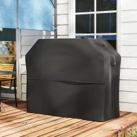 Outsunny Grillhoes BBQ Afdekhoes met Klittenbandsluitingen Zwart, 147 x 61 x 122 cm(m-10)