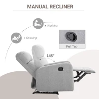 Homcom Fotoliu Relaxare – Rabatabil 168°, Cu Suport pentru Picioare(m-4)