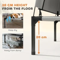 PawHut Portable Elevated Dog Bed with Removable Canopy, Cooling Raised Pet Cot for Medium Large Dogs, 92 x 75 x 89 cm(m-5)