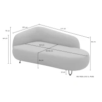 Outdoor Sofa 300 011 Longchair rechts, Gartensofa, Gartenmöbel, Outdoor Möbel, beige, 177 x 105x 79 cm(m-3)