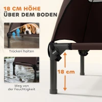 PawHut Outdoor Hondenligbed met Dak, Verhoogd Hondenbed voor Grote Honden, 91 x 76 x 90 cm, Koffie(m-5)