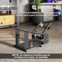 HOMCOM Soporte para Rueda Delantera de Motocicleta Carga 816,5 kg Robusta con Altura Ajustable para Ruedas Ø38,1-53,34 cm Negro(m-7)