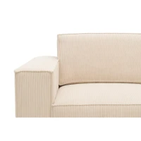 Sofa 100017, 2-Sitzer, Cord, Rückenkissen, Armlehnen, 2er Couch, 210 x 93 x 84 cm (BxTxH), creme(m-9)