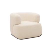 Sessel 800 012, Armsessel, Teddy-Stoff, 90 x 86 x 71 cm (BxTxH), creme(m-1)