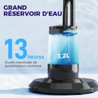 HOMCOM Ventilateur brumisateur 75 W 120 cm avec télécommande, minuterie, oscillation à 70°, tête inclinable, noir(m-8)