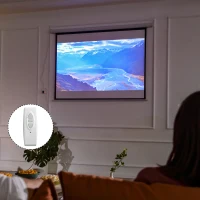 HOMCOM Pantalla del Proyector Eléctrica Portátil Universal 84 Pulgadas Pantalla para Proyección Motorizada 4:3 con Control Remoto Cine en Casa Presentaciones Colgada de Pared(m-10)