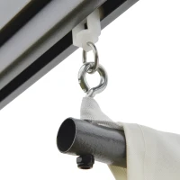 Outsunny Pergola adossable retractable dim. 3L x 3l x 2,3H m pavillon de jardin toile polyester haute densité crème structure métal époxy gris(m-7)