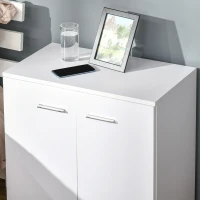 HOMCOM Mesa Armario Movil Mueble TV de Madera Con Ruedas y 2 Puertas Consola Cajonera 60x35x65cm(m-8)