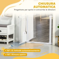 PawHut Cancellino per Cani Regolabile con Porta Piccola e Chiusura Automatica, 75-103x76cm, Bianco(m-5)