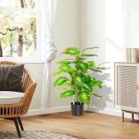 HOMCOM Faux Rose Plants, with Pots(m-4)