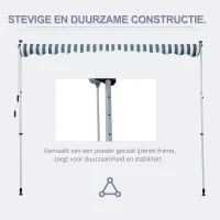 Outsunny luifel knikarm klemluifel zonwering zwengel balkon aluminium 3 x 1,5 m groen(m-5)