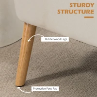 Elegancka Sofa 2-osobowa HOMCOM z Drewna i Pianki w Kolorze Kremowym, Idealna do Każdego Pomieszczenia(m-5)