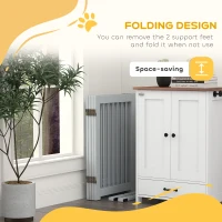 PawHut Wolnostojąca Bramka dla Psa, 4 Panele, Elastyczna, Drewno Sosnowe, 204Dł x 36S x 75W cm, Jasnoszary(m-4)