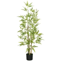 HOMCOM Artificial Plant Bamboo Artificial Tree Height 120 cm with Pot for Home Indoor Decor(m-1)