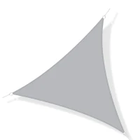 Outsunny Toldo vela Triangular 4x4x4 metros Toldo tipo Sombrilla Parasol Triángulo de Poliéster para Jardín Playa Camping Color Gris(m-10)