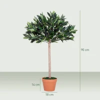 Outsunny 3ft Artificial Olive Tree Indoor Plant Greenery for Home Office Potted in An Orange Pot(m-3)
