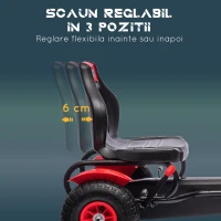 HOMCOM Kart cu Pedale pentru Copii 5-12 Ani, 121x58x61 cm, Roșu(m-4)