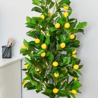 HOMCOM Artificial Lemon Tree Fake Decorative Fruits Plant in Nursery Pot for Indoor Outdoor Décor, 135cm(m-6)