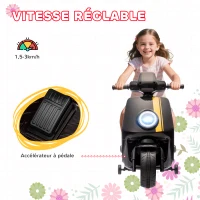 AIYAPLAY Scooter électrique enfants moto porteur pour enfants phare et musique, marche avant/arrière, roues d'entraînement(m-7)