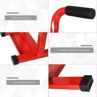 DURHAND Plataforma Elevatória Altura Ajustável 27,5-39,5 cm Elevador para Motocicletas com Base Antiderrapante 48x34x43 cm Vermelho(m-6)