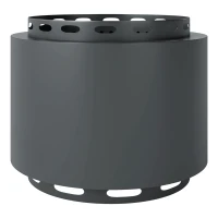 Outsunny Smokeless Fire Pit, 48.5cm Portable Wood Burning Firepit with Poker for Garden Camping Bonfire Party, Metal, Dark Grey(m-1)