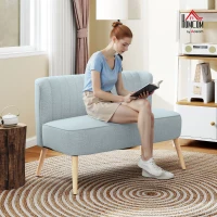 HOMCOM 2-osobowa sofa kanapa tapicerowana meble wypoczynkowe szeroka jasnozielona(m-9)