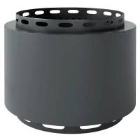 Outsunny Smokeless Fire Pit, 48.5cm Portable Wood Burning Firepit with Poker for Garden Camping Bonfire Party, Metal, Dark Grey(m-11)