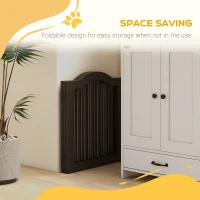 PawHut Barierka dla Psów, 3 Panele, Składana, z Drewna Litego i MDF, 154,5 x 29,5 x 61 cm, Kolor Kawa(m-5)