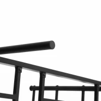 HOMCOM Marco de Cama Doble de Metal para Colchón 150x200 cm con Cabecera y Patas de 31 cm Estructura de Cama Matrimonio con Espacio Bajo de Almacenamiento 158x211x106 cm Negro(m-8)
