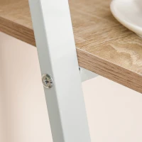 HOMCOM Secretária Mesa de Computador 84x45x85cm com Bancada de Madeira e Pés de Metal Estilo Moderno Carvalho e Branco(m-8)