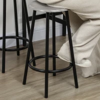 HOMCOM Conjunto de Móveis Altos de Bar com 5 Peças Mesa de Refeição Industrial e 4 Bancos Redondos Cinzento e Preto(m-7)