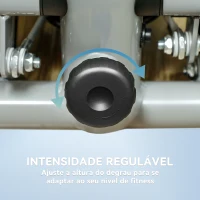 SPORTNOW Mini Step Máquina de Step Compacta com Bandas de Resistência Monitor LCD Pedais Antiderrapantes e Ajustáveis em Altura 41x30,5x18,5 cm Cinza(m-6)