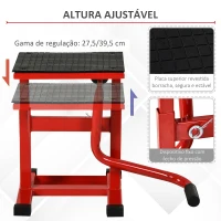 DURHAND Plataforma Elevatória Altura Ajustável 27,5-39,5 cm Elevador para Motocicletas com Base Antiderrapante 48x34x43 cm Vermelho(m-5)