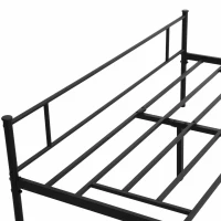 HOMCOM Marco de Cama Doble de Metal para Colchón 150x200 cm con Cabecera y Patas de 31 cm Estructura de Cama Matrimonio con Espacio Bajo de Almacenamiento 158x211x106 cm Negro(m-7)