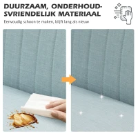 HOMCOM Sofa Retrodesign 2-zitsbank, houten poten, 117 cm x 56,5 cm x 77 cm, Groente(m-7)