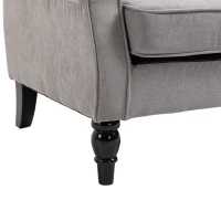 HOMCOM Ohrensessel Sessel mit Tufting, hoher Rückenlehne, Gepolstert Loungesessel mit abgerundeten Armlehnen, Holzbeine, für Schlafzimmer, Wohnzimmer, bis 160 kg, Grau(m-12)