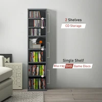 HOMCOM 260 Narrow CD Storage Unit - Grey(m-8)