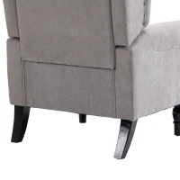 HOMCOM Ohrensessel Sessel mit Tufting, hoher Rückenlehne, Gepolstert Loungesessel mit abgerundeten Armlehnen, Holzbeine, für Schlafzimmer, Wohnzimmer, bis 160 kg, Grau(m-13)