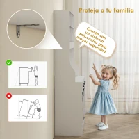 HOMCOM Alacena de Cocina con 2 Puertas Corredizas 3 Cajones Encimera para Microondas y Estantes Ajustables Blanco 93,5x40x180cm(m-6)