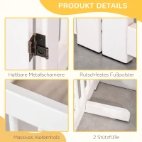 Wolnostojąca Składana Bramka dla Psów z Drzwiami PawHut w Białym Kolorze, Idealna do Domu(m-6)